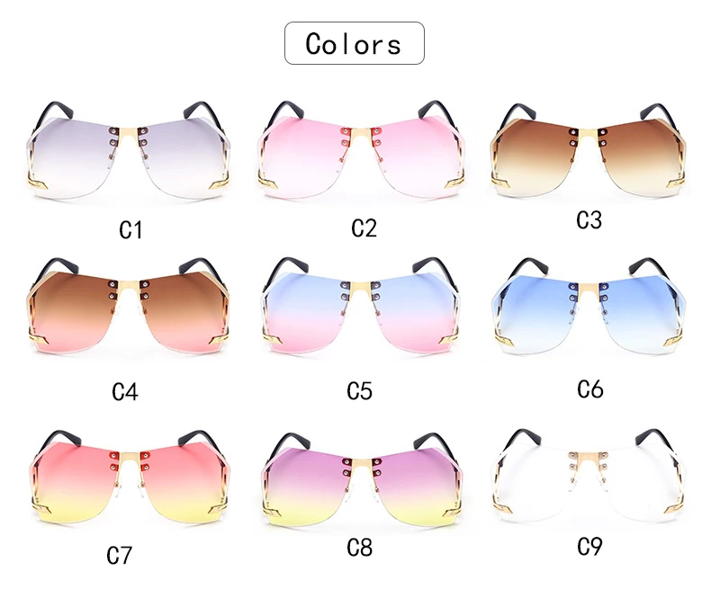 Нерегулярные бескаркасные Солнцезащитные очки женские градиентные сплав рамка Брендовые очки дизайнерские модные женские оттенки