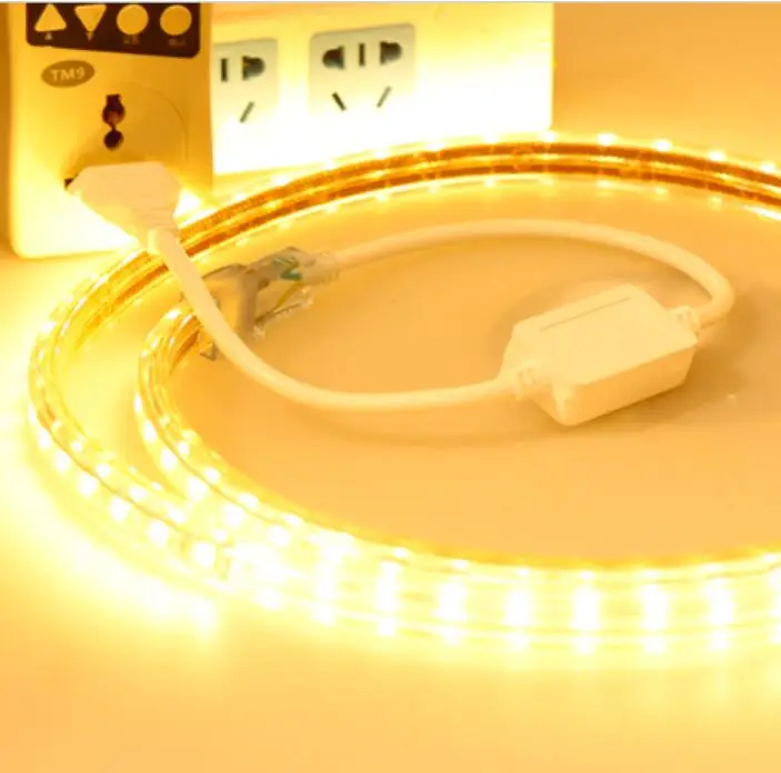 SMD 5050 AC 220 V Светодиодная лента наружная Водонепроницаемая светильник 1M 2M 5M 10M 20M 25M