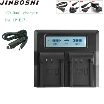 

JINBOSHI LP-E17 LPE17 LP E17 Battery Dual LCD Charger for Canon EOS Rebel T6i 800D T6s 760D M3 8000D 200D Kiss X8i Battery