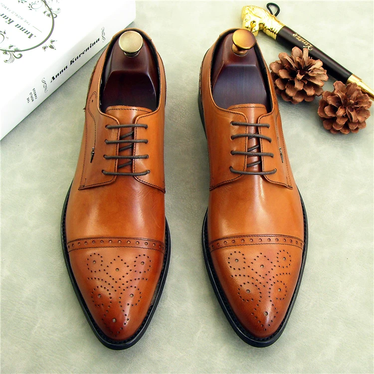 Negocios Primavera Cuero Zapato Moda 3 Genuino Tallada Boda 2 Hombres De 1 Derby La Rendimiento Borgues Oxfords Zapatos B7qB0w