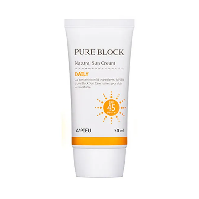 Korea A'PIEU Pure Block Natural Daily Sun Cream 50ml SPF45 PA