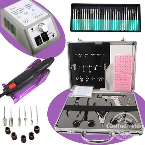 298 Electric Nail Manicure Pedicure Drill File Tool Kit + Body Piercing