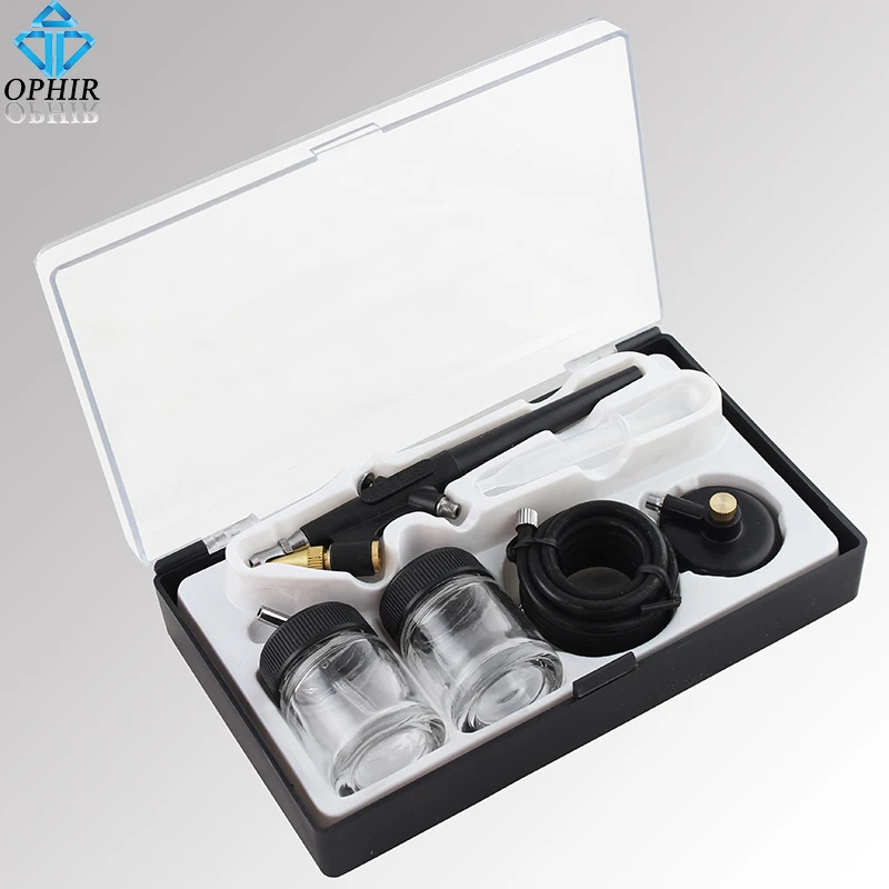 

OPHIR Professional Air Brush Spray Gun To Paint Car Sprayer Single Action Airbrush Kit With Bottle Cup For Body Paint_AC071