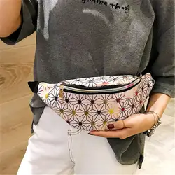 Для женщин Fanny Pack кошелек плечо грудь талия сумка с цепочкой, на молнии из искусственной кожи ремень сумка поясная на молнии кармашек сумка