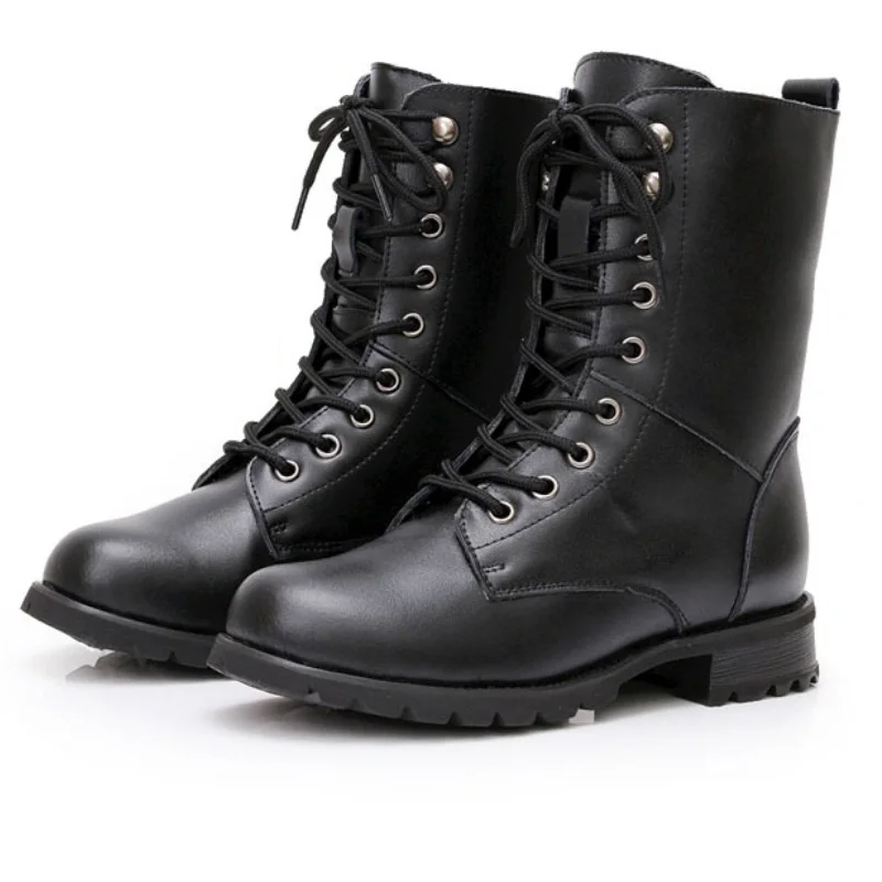 

2016 New England Style autumn and winter women's flat boots Knight boots with thick leather shoes couple boots B259