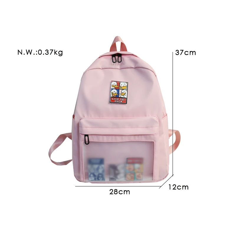 Menghuo Cute Clear Transparent Women Backpacks PVC Student Schoolbags Fashion Teenage Girls Bags for School Backpack New Mochila