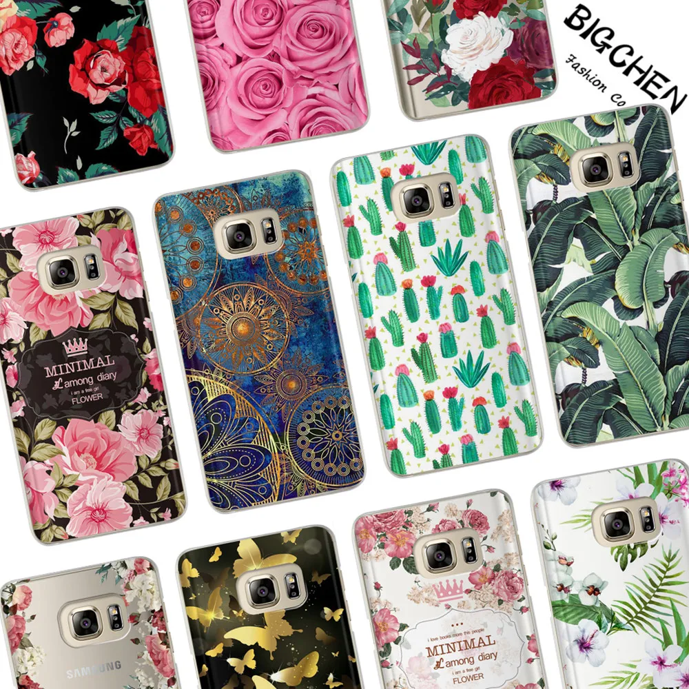 

Fashion flower Case For Coque Samsung Galaxy Grand Prime S3 S4 S5 S6 S7 Edge S8 Plus J2 J3 J5 J7 A3 A5 2017 2016 2015 Cover