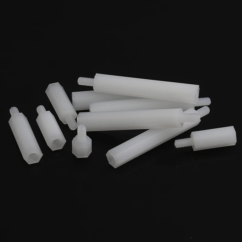 100pcs M3 Nylon plastic spacers Male Female Hex nylon standoffs spacer