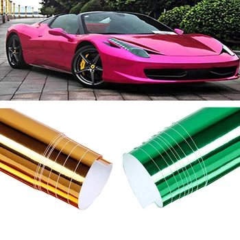 

Gold/Green/Rose Red Chrome Mirror Vinyl Wrap Film Car Sticker Decal Sheet Bubble Free 6x60"