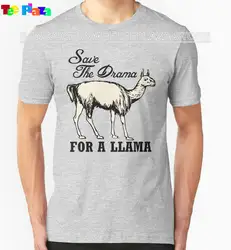 Крутая рубашка дизайн Экипаж шеи 100% хлопок короткий рукав Сохранить драма для ламы Lover Мужская футболка