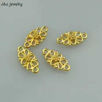 

Wholesale 150pcs/lots gold flower charms metal connctors diy jewelry supplies A3442