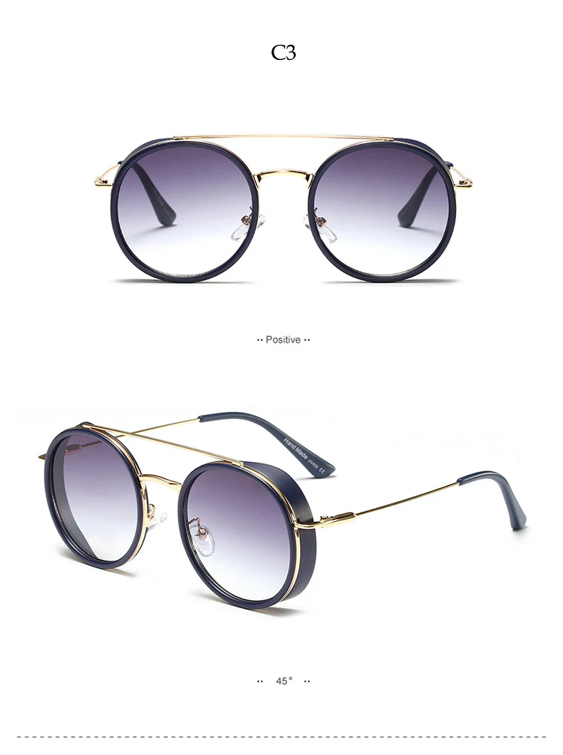 HBK Винтаж стимпанк очки Для мужчин Элитный бренд Ретро Круглый вождения очки Для женщин металлический каркас Steam Punk очки Óculos UV400