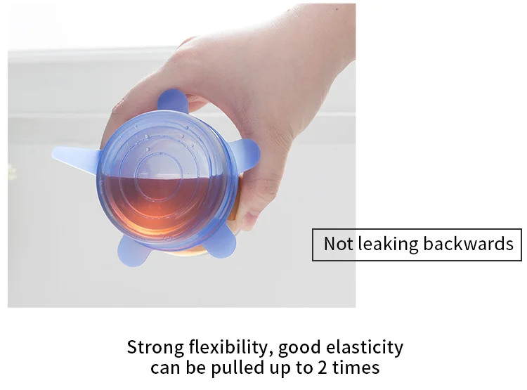 ORZ кухонные многоразовые крышки для хранения продуктов, силиконовые эластичные крышки, Саран обертывание, продукты, свежие, кухонные крышки, аксессуары-6 шт. в упаковке