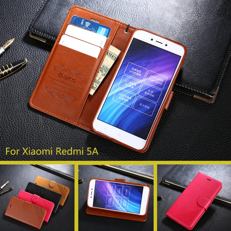 

For Xiaomi Redmi 5A Case azns Hight Quality PU Leather Stand Case Book Flip Style Mobile Phone Cases