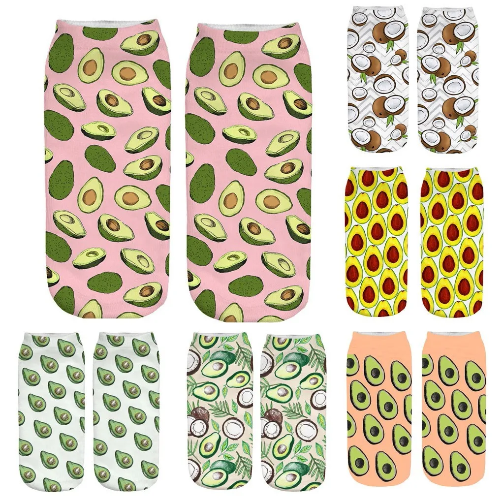 

CHAMSGEND 2019 Hot new fruit printing 3D socks breathable socks casual comfort socks funny socks ladies cotton