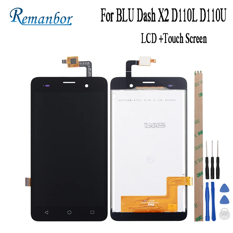

Remanbor For BLU Dash X2 D110L D110U 5.0 LCD Display and Touch Screen 5''Assembly Phone Accessories+Tools And Adhesive
