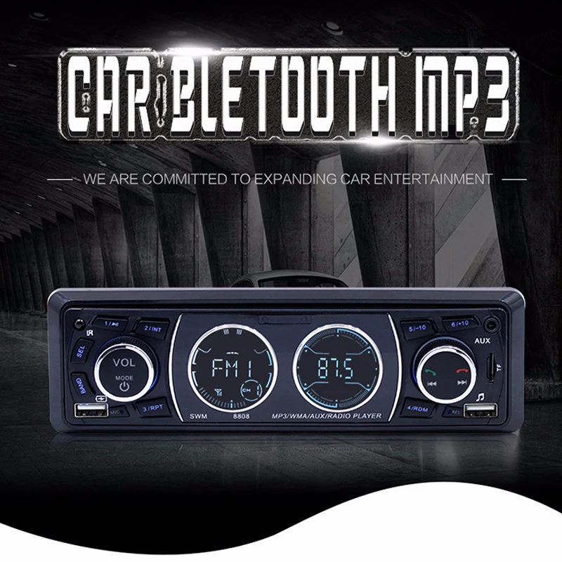 

Car Radio Bluetooth Car Single Spindle Handsfree Bluetooth Car MP3 Radio U Disk SD Card Big Screen Battery Type Car MP3 Player