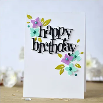 

HAPPY BIRTHDAY DIY Photo Album Decorative Cards Making Metal Cutting Dies Scrapbooking Stencils Embossing Crafts