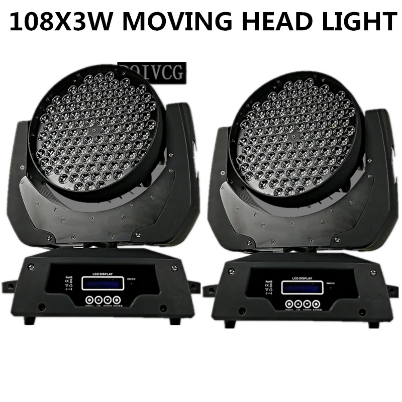 

2pcs/ RGBW 108X3W moving head light moving wash light/disc light professional dj equipment moving led par