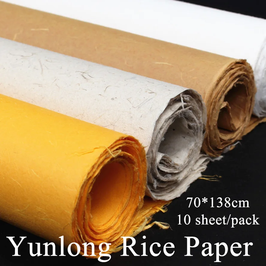 10pcs Chinese Fiber Xuan Rice Paper Calligraphy Painting Handmade Yunlong Paper