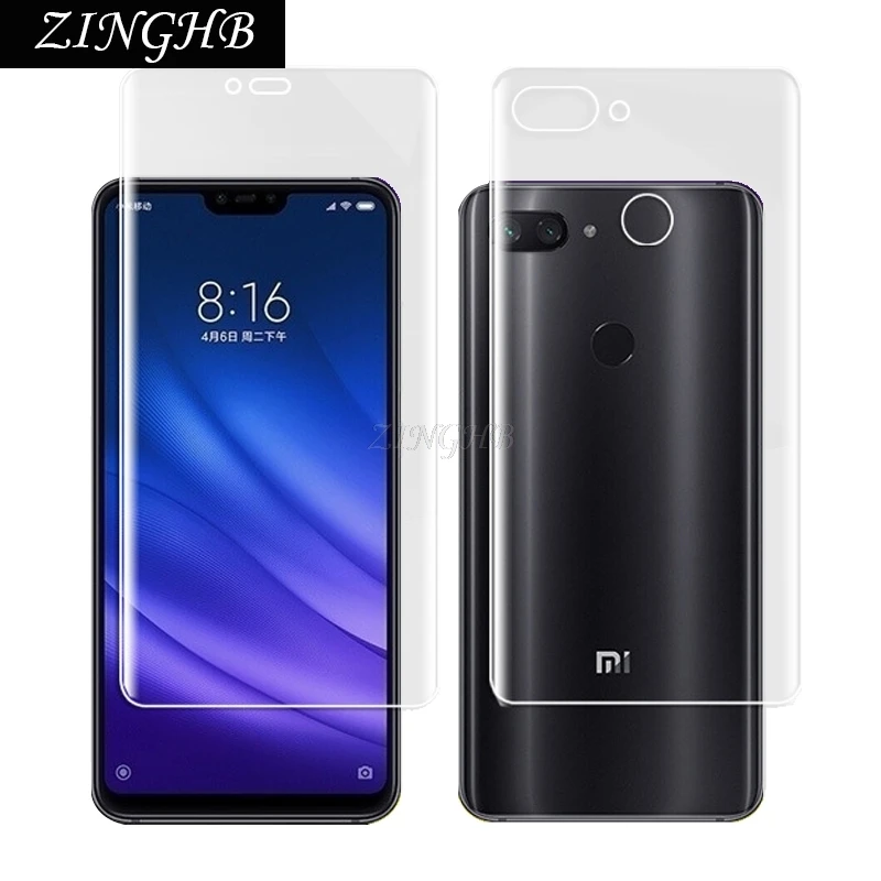 

2 Pcs/Lot Front & Back Auto Fixed Scratch Proof Anti Finger Hydrogel Screen Protector for Xiaomi Mi 8 Lite 6.26" Full Cover film