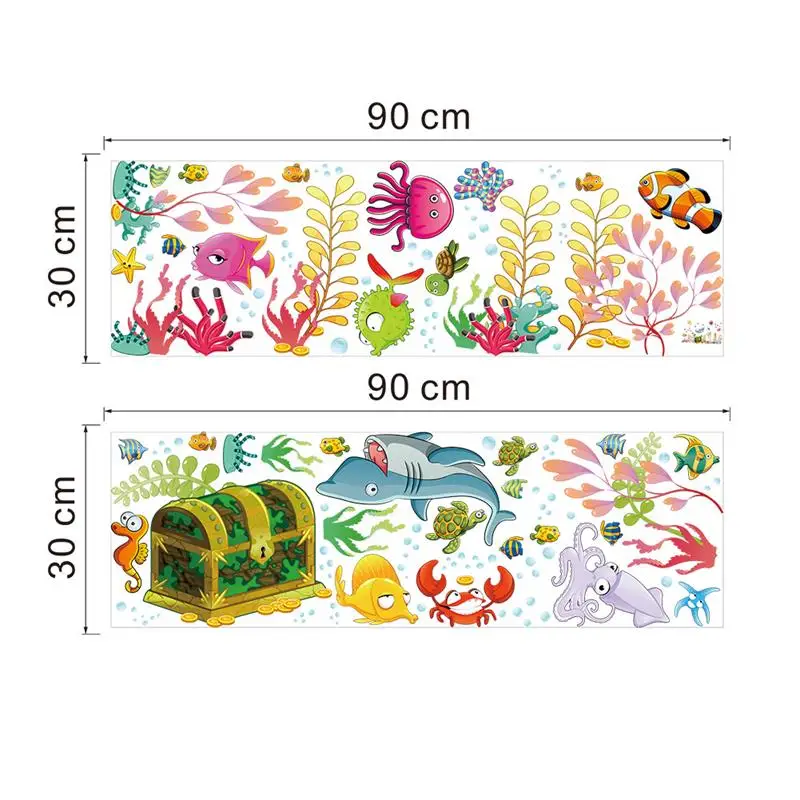 3D подводный мир рыбы ПВХ интерьерные настенные наклейки для детских комнат креативная индивидуальность водонепроницаемый домашний декор 1037 настенные наклейки - Цвет: multi
