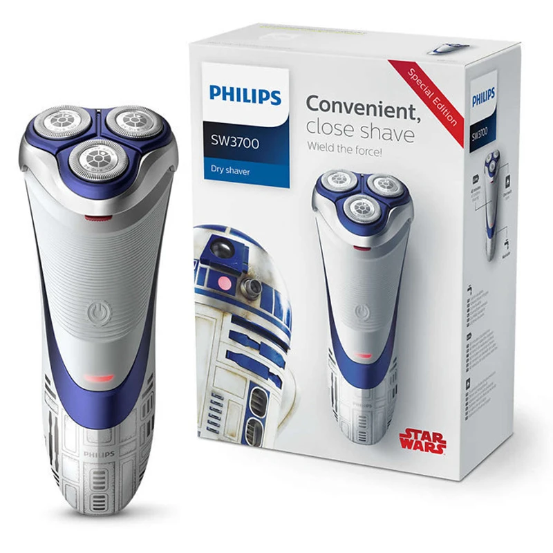 Электробритва Philips Star Wars робот SW3700 100-240 в тройное лезвие вращается вращающаяся перезаряжаемая электрическая бритва для мужчин уход за лицом