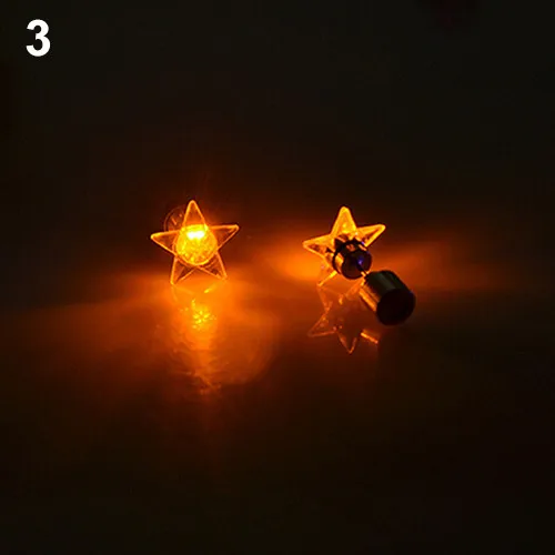 Горячее предложение! Распродажа! Светодиодный свет звезды серьги-гвоздики для Танцевальная Вечеринка Рождество Хэллоуин фестиваль подарок apzo