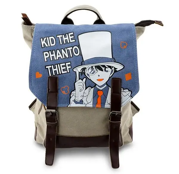 

Anime Detective Conan Kid The Phantom Thief Canvas Backpack Teenagers School Bags 2017 New Student Bookbags Free Shipping