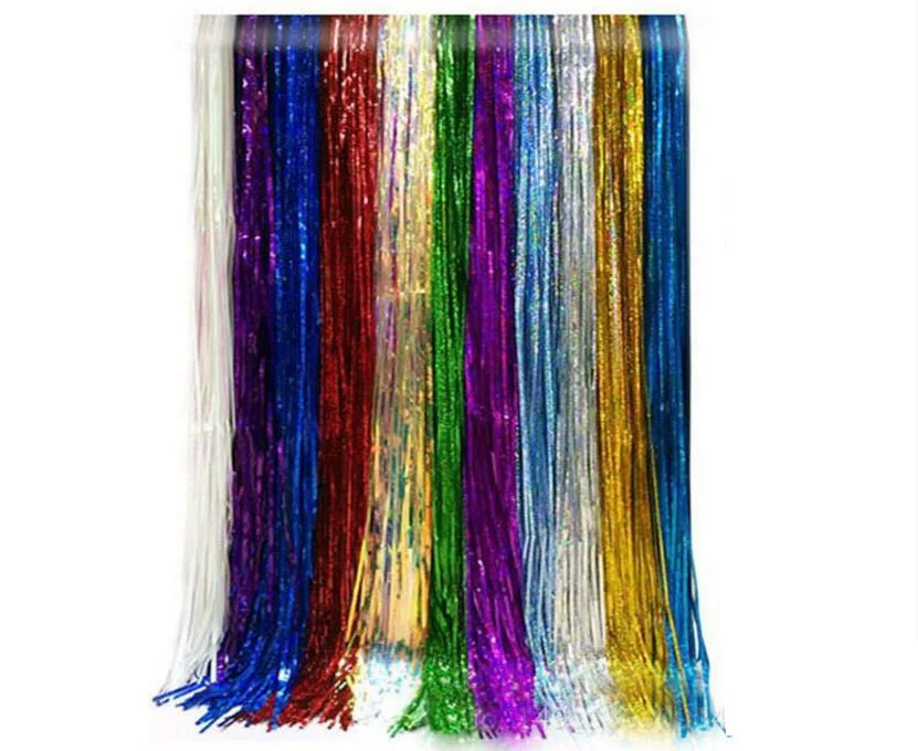 5pcs 1*2 Meters Coloured Tinsel Curtain Tassel Garlands For Wedding