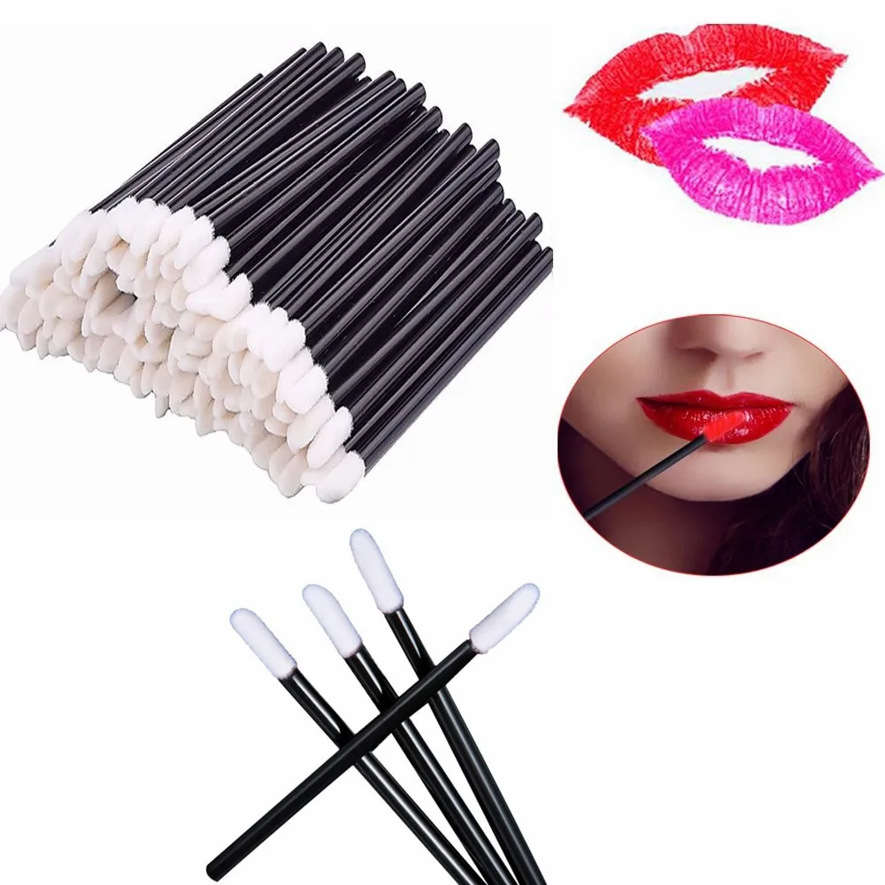 

50/100pcs Disposable Make Up Lip Brushes Lipstick Brush Wands Gloss Swab Cosmetic Cleaning Mascara Applicators Makeup Brush Set