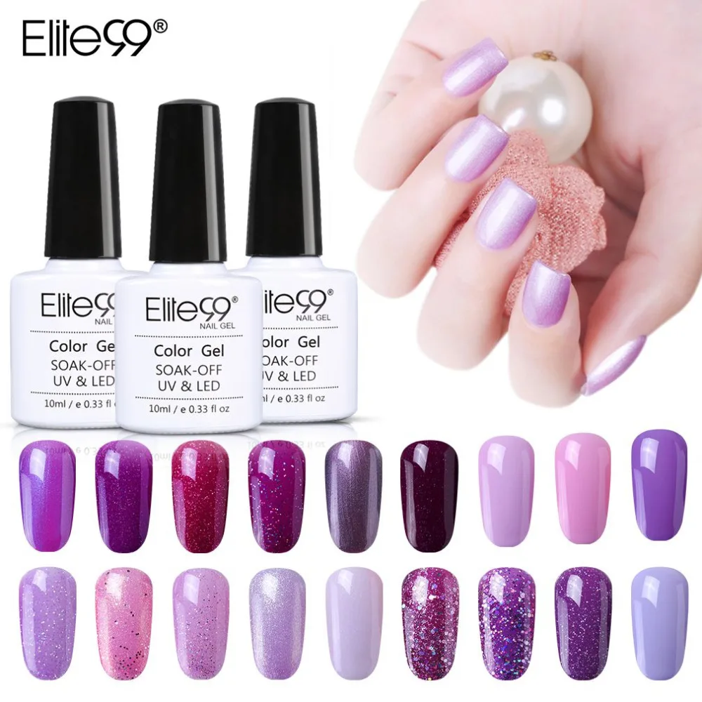 

Elite99 10ML All 48 Pure Colors Fashion UV Gel Nail Polish Purple Soak Off Vernish Semi Permanent LED Nail Polish Lacquer