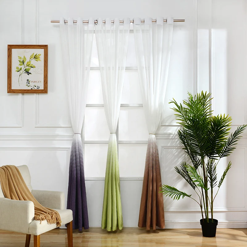 Horizontal Stripes Tulle for Living Room Window Curtains for Bedroom Children Modern Curtains for Living Room Yarn Dyed Sheer (3)