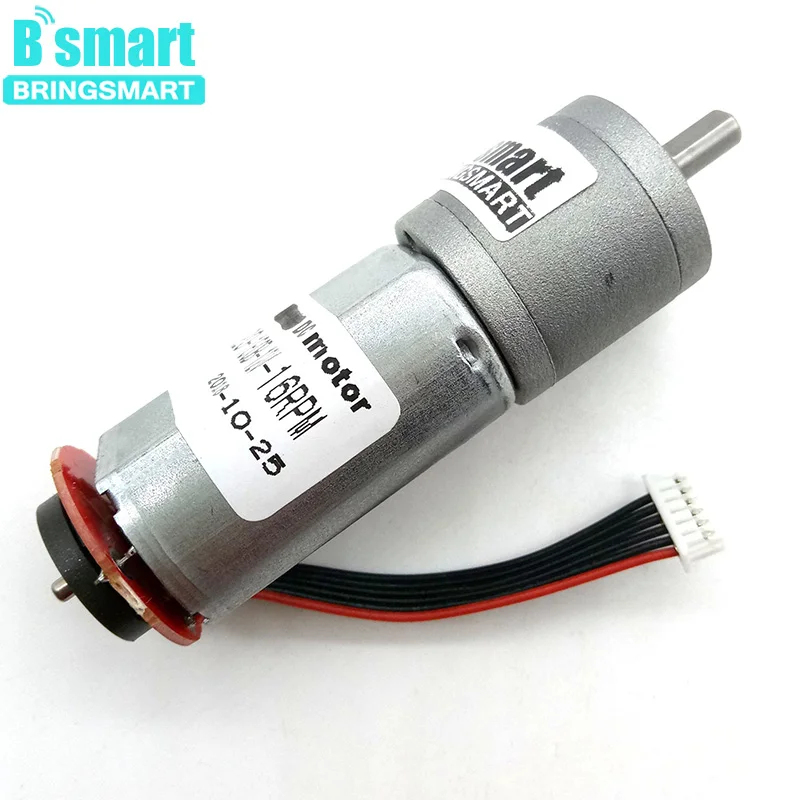 

Bringsmart DC Motor JGA20-180B Encoder Gear Electric Motor 12 Volt Gearbox Central Shaft Mini Hall Code Disk Engine Machine