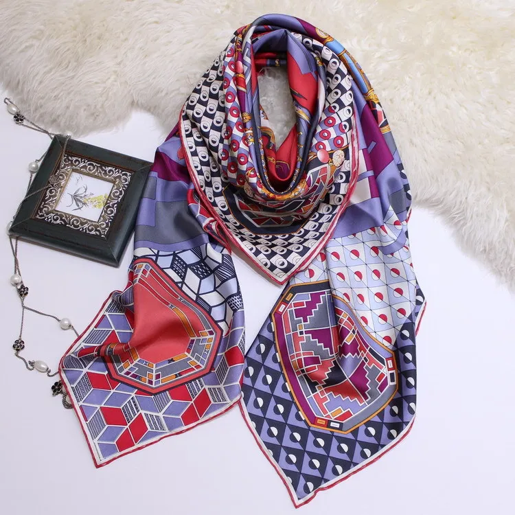 Натуральный шелковый саржевый большой квадратный шарф для женщин, роскошная шаль, хиджаб, пальто, шарфы, платки 140*140 см