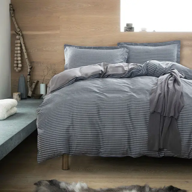 100 combing cotton brief style bedding sets white lines dark gray dark gray sheet set