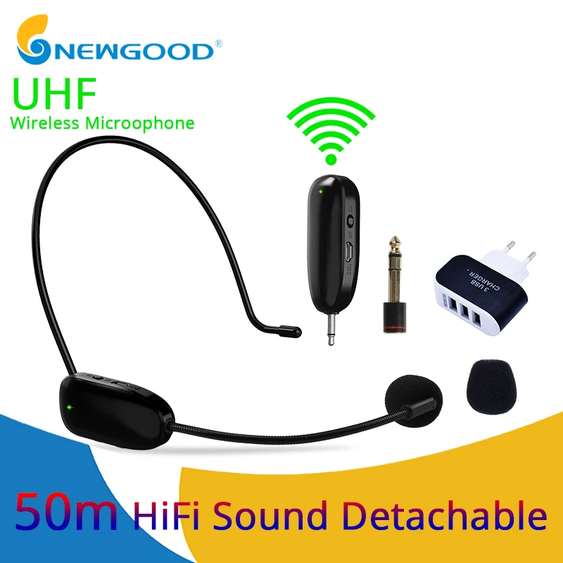 

Microphones High quality 3.5 To 6.5mm Lapel Mics UHF Wireless Microphone Voice Amplifier Professional for Teachers tour guides