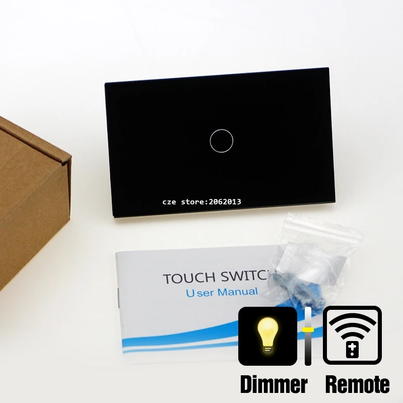 

US Standard 1 2 3Gang 1way Dimmer Light Remote Control Ajustable Light Touch Switch Wall Light Controler Smart Home Automation