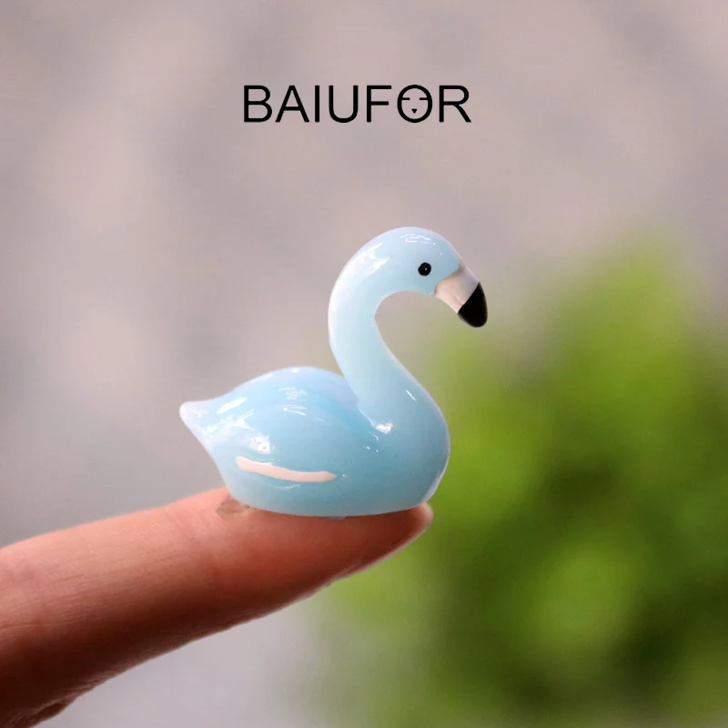 BAIUFOR миниатюрные милые карамельные цвета Лебедь фея сад животные DIY Террариум