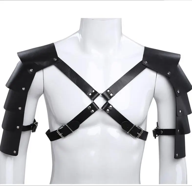 

Medieval Armor Cosplay Costume Accessory Vintage Gothic Warriors Knights Shoulder PU Leather Harness