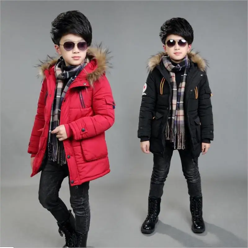 Новое зимнее пальто для маленьких мальчиков зимняя куртка с капюшоном в стиле пэчворк для маленьких мальчиков от 6 до 14 лет теплая верхняя одежда для мальчиков, парки