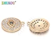 Pendentifs en laiton et zircone cubique faits à la main, 12mm, bijoux à bricoler soi-même résultats, trou: 0.5mm, modèle: VD39 ► Photo 1/5