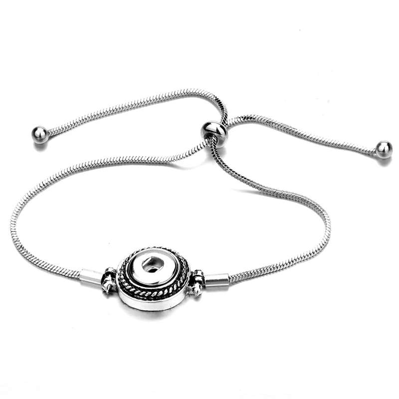 

Adjustable newest snap buton metal bracelet fit 12mm button snap button armband jewelry