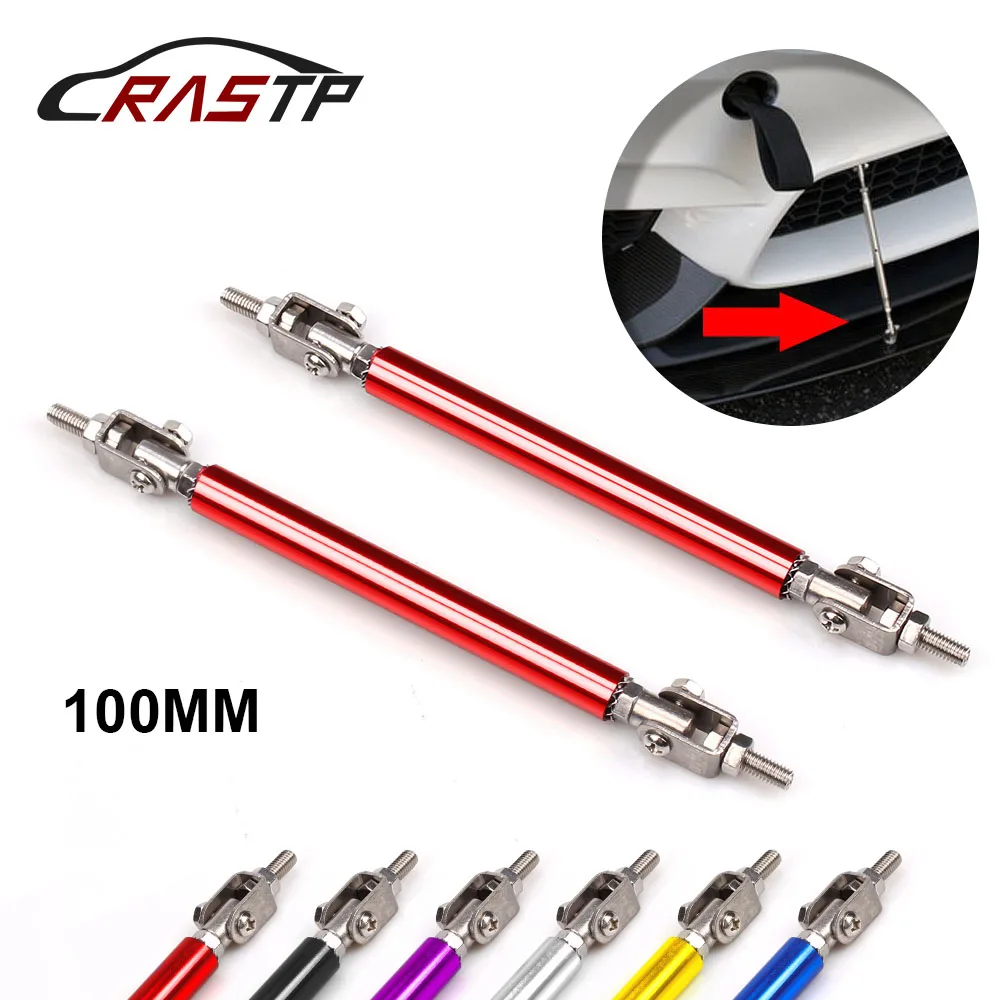 RASTP 2Pcs из нержавеющей стали 100 мм Передняя Задняя Рамка Бампер Регулируемая