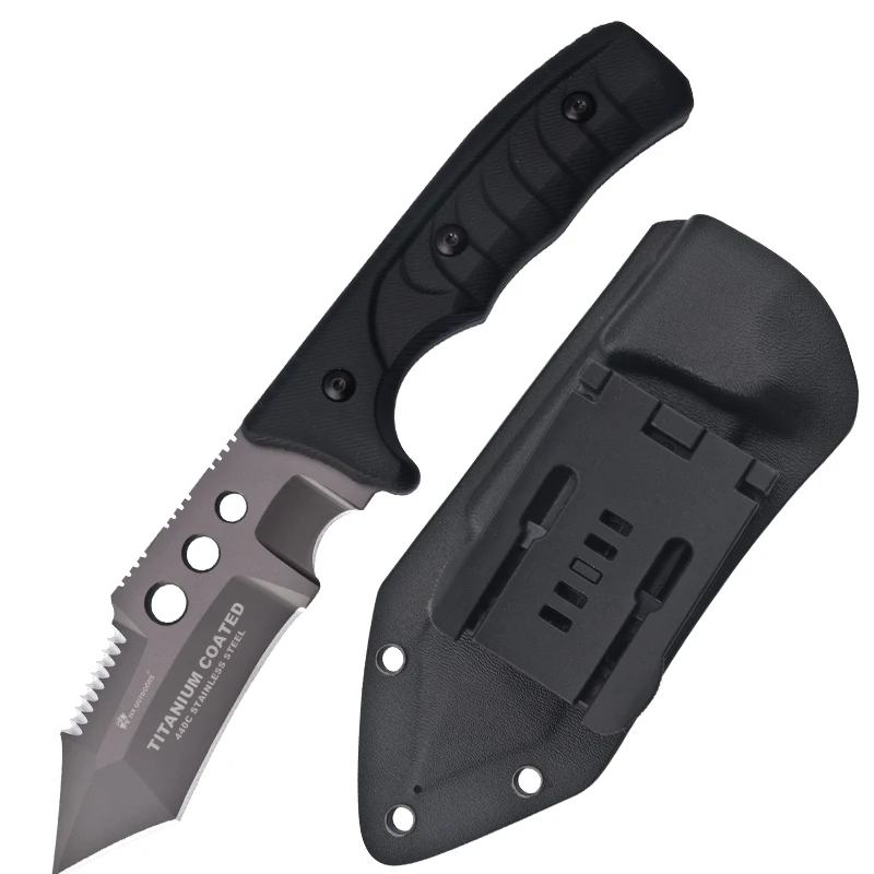 HX OUTDOORS 440C Knife Survival Hunting Knife Camping Tools stainless knife Training Knife titanium cool steel defense