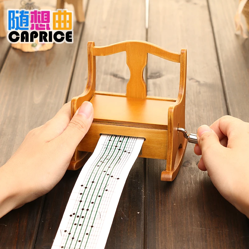 Shipping tape DIY hand wooden rocking chair font b music b font font b box b