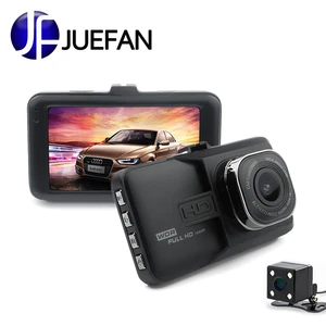 JUEFAN регистратор Автомобильная камера DVR 1080P HD 120 градусов Dvr Автомобильная камера в зеркале двойная камера объектив с камерой заднего вида Dashcam - изображение