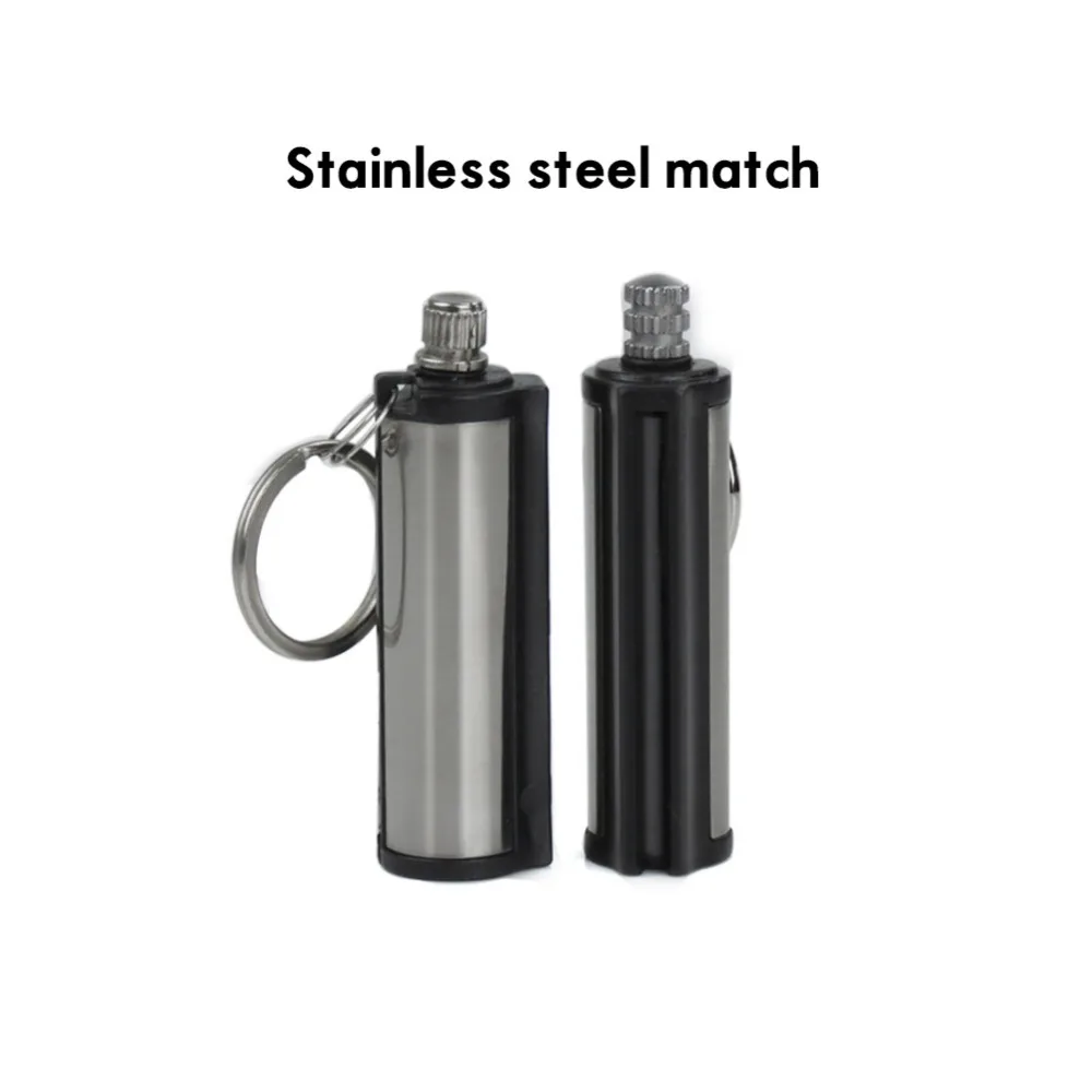 

5pcs Permanent Matches Striker Rectangular Flint Stone Cigarette Lighters Key Chain Instant Emergency Fire Starter Matchstick