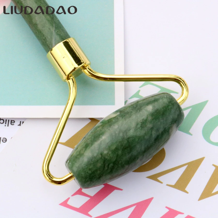Natural Jade Roller Massage Face Lift Tools Real Green Jade Face Roller Slimming Smooth Roller Faci