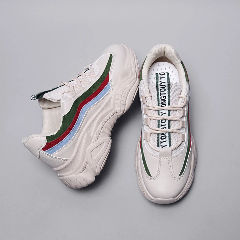 

2019 New Spring Platform Sneakers Fashion Ladies Causal Shoes Woman PU Leather Platform Shoes Chunky Sneakers Vulcanized Shoes